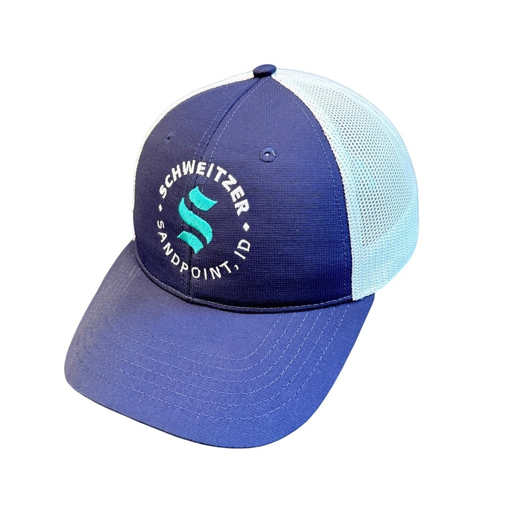 Schweitzer Sandpoint‎ ID Trucker Hat Men's Adjustable Snapback Navy White